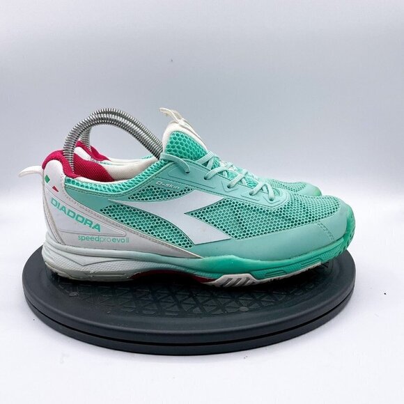 Diadora Women'ssz 8.5 SpeedPro EVO II Aqua Blue Running Shoes 101 170144-C6018 - Picture 2 of 9